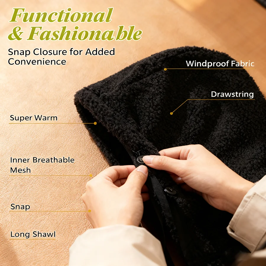 قبعة بالاكلافا شتوية من القطيفة للنساء لحماية الأذن برباط قابل للتعديل وسميكة ودافئة ومتكاملة لركوب الدراجات النارية في الهواء الطلق