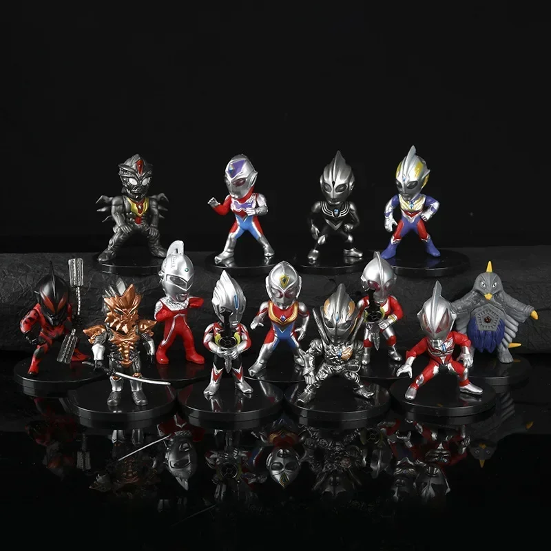 13pcs Seven Generations Ultraman Cartoon UltraSeven PVC Action Figures Anime Collectible Model Toys Classic Ultraman Toys Gift