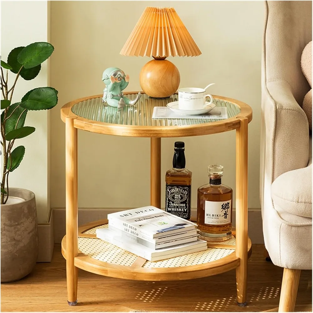 Tea Table Living Room Household Small Household Solid Wood Balcony Bedroom Sitting Glass Tea Table