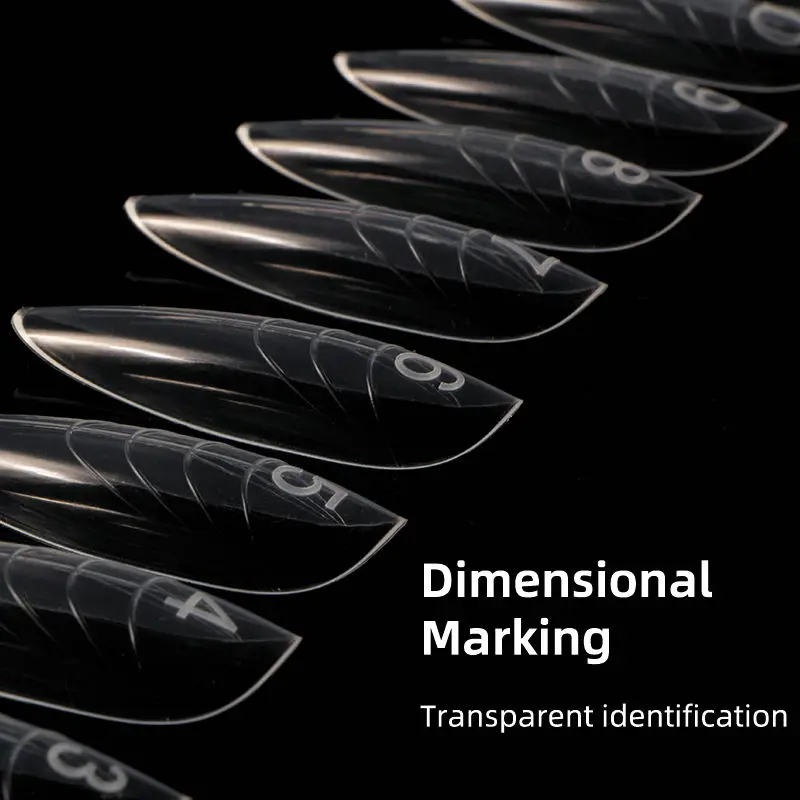 140Pcs Clear Almond Dual Nails Forms for Extenstion Poly UV Gel Tips Mold Acrylic Top Tips Forms Diy Art Artificial False Nail