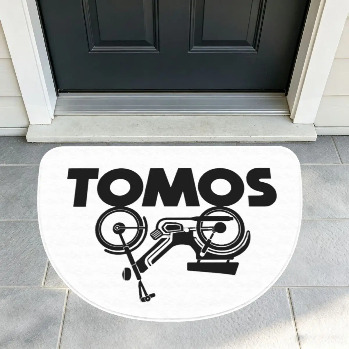 Tomos Moped Soft Flannel Half Round Doormat Non Slip Bathroom Mat Absorbent Floor Carpet for Living Room