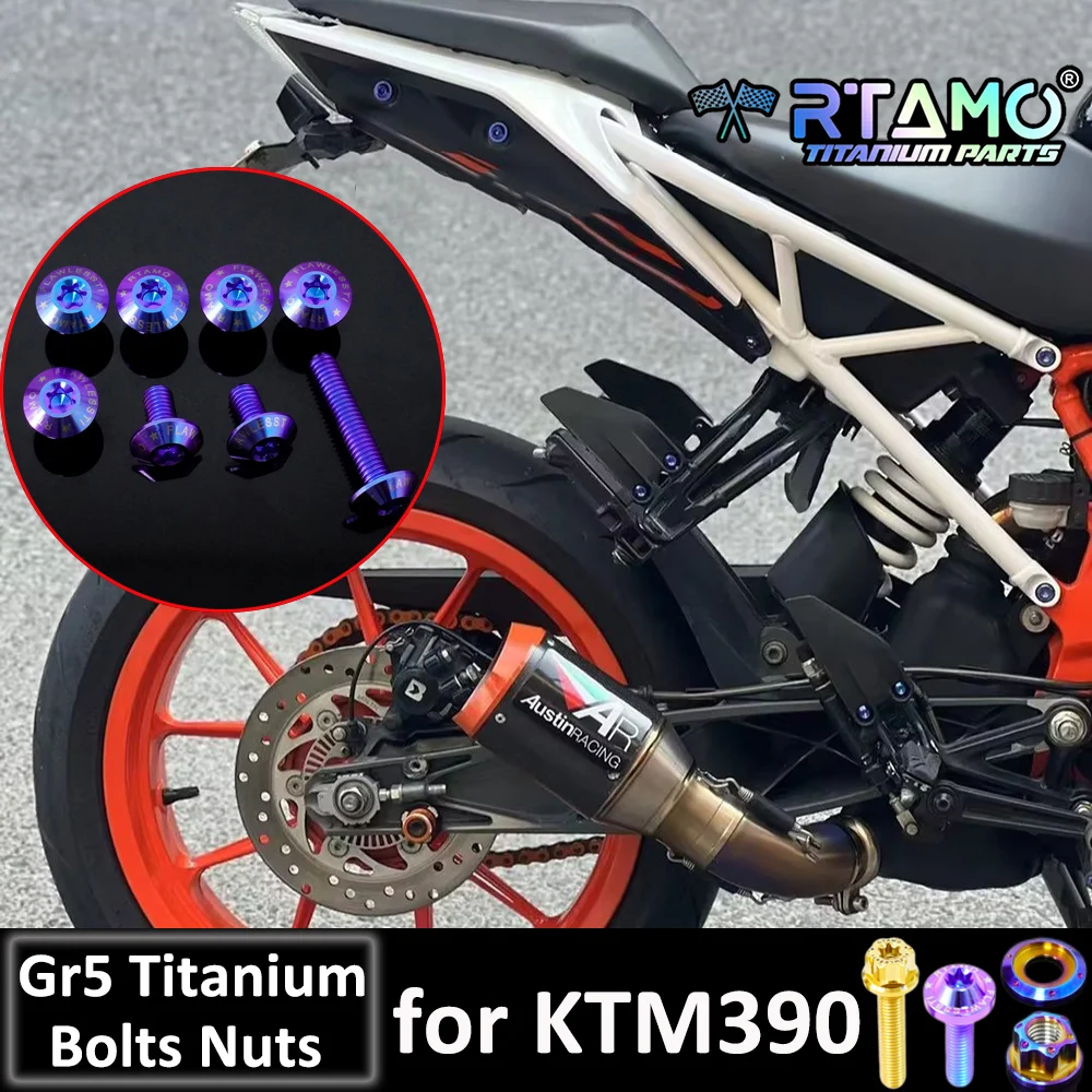 

RTAMO Титановый болт Gr5 подходит для KTM390/250 DUKE, крышка стойки, перегородка педали, крышка трубы, задний тормозной диск, винт из АБС-пластика, гайка звездочки