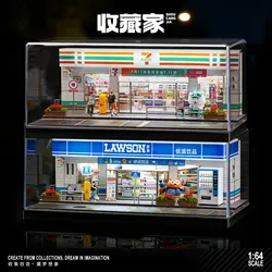 Collector 1/64 Small Scale Car Model Scene Architectural Model Photography Sand Table Urban Landscape Convenience Store Car Toy