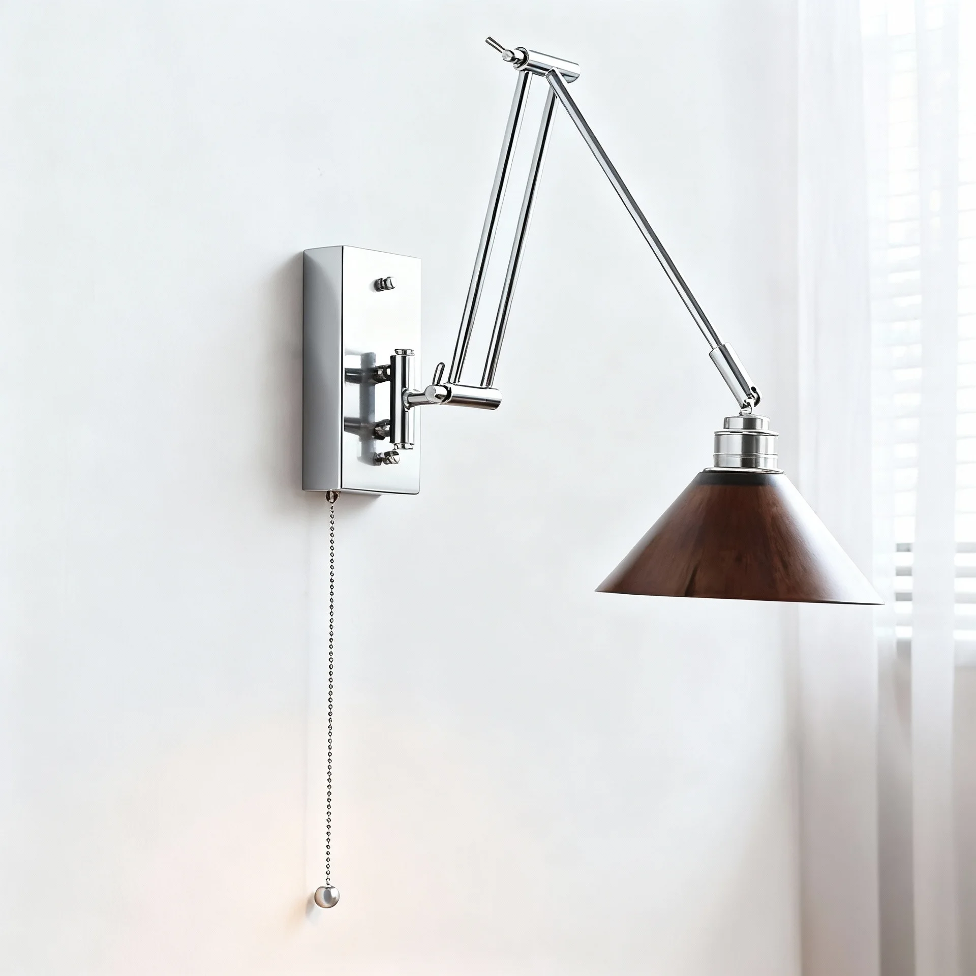 Simple Chrome Wall Lamp Modern Rotating Wall Lamp For Living Room Hotel Home Decodarion Creative Bedroom Bedside Reading Lamp