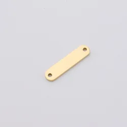 20Pcs 22*5mm Double Holes Strip Connector Charms Mirror Polish Stainless Steel Charms For Making Necklace Braid Bracelet