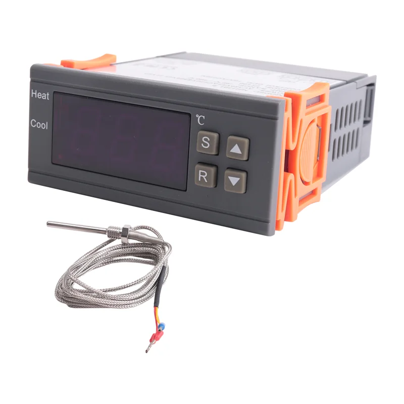 Cyfrowy regulator temperatury N88R -99-400 stopni PT100 M8 sonda czujnik termopary wbudowany termostat przełącznik 220V