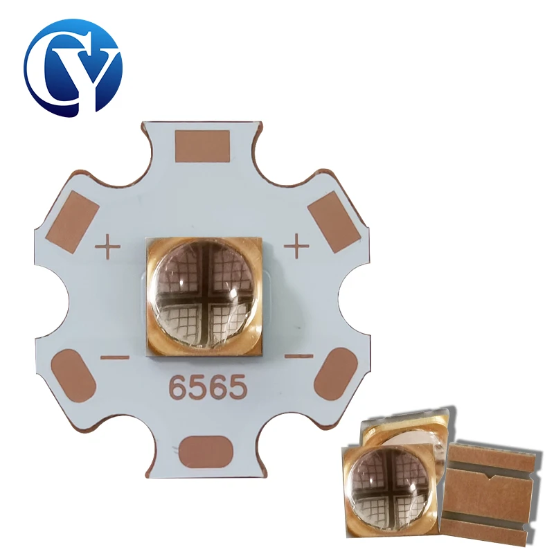 Sustrato de cobre de alta potencia, Chips UV LED de 10W, 365nm, 20mm, lente de cuarzo 6565, Pegamento de tinta de impresión 3D, curado de Flexo de