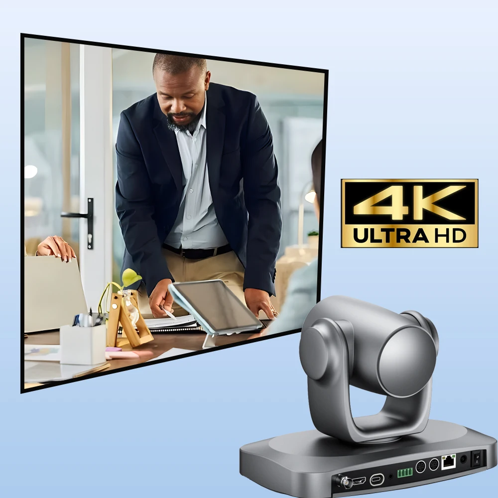 Telecamera PTZ 4K Zoom Ultra HD 20X con HDMI/SDI/LAN/POE/USB - Telecamera per streaming live con tracciamento automatico per videoconferenze, YouTube