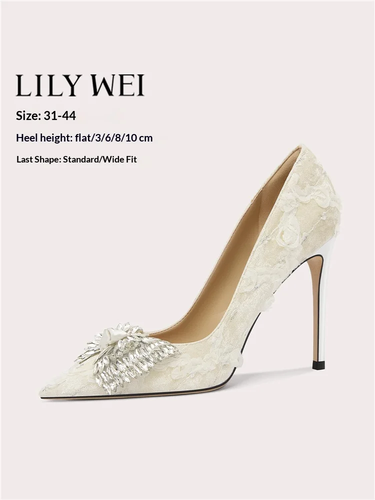 

Весенние замшевые свадебные туфли на плоской подошве с острым носком и блестками, банкетное платье, большие размеры, расширенные женские туфли на высоком каблуке маленького размера