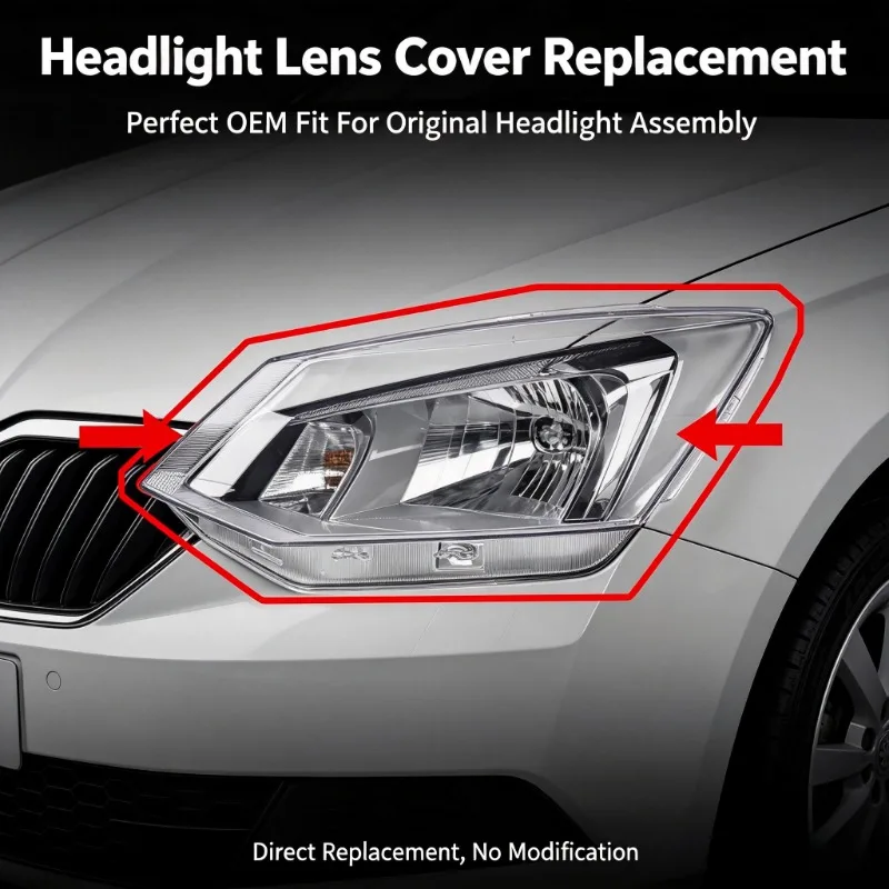 Moggic Front Headlight Lens Cover Replacement Fit For 2015 2016 2017 Jingrui Left Right Clear Plastic Lamp Shade Surface Mask