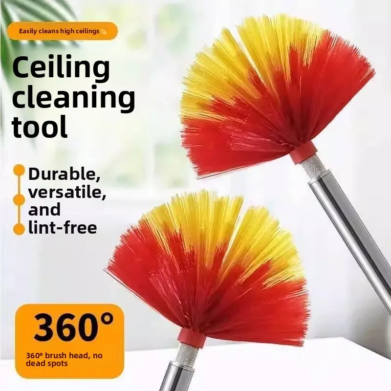 

Инструмент для уборки дома: щетка для потолка с выдвижной ручкой, длинная перьевая щетка для удаления паутины с крыш