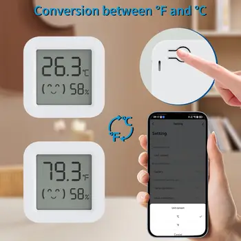 Tuya Snímač vlhkosti a teploty LCD obrazovka Bluetooth kompatibilní APP Dálkově ovládaný monitor pro domácí prostředí Smart Life 8 nejlepší prodej napájecí modul vinotéky pcb110729m1 - №6