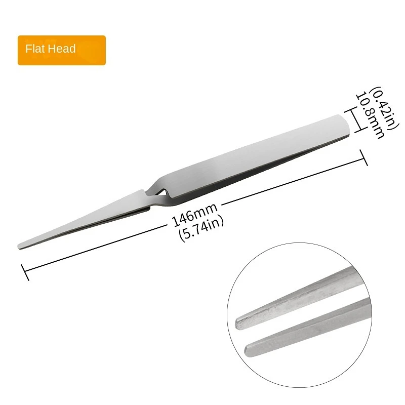 Reverse Contrast Tweezers Stainless Steel It Can Clamp Precision Parts Thicken and Not Easy To Deform Clamping Tools Tweezers