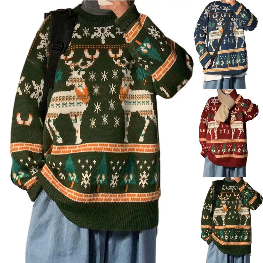 Great New Year Sweater  Colorful Holiday Christmas Sweater  Skin-friendly New Year Sweater