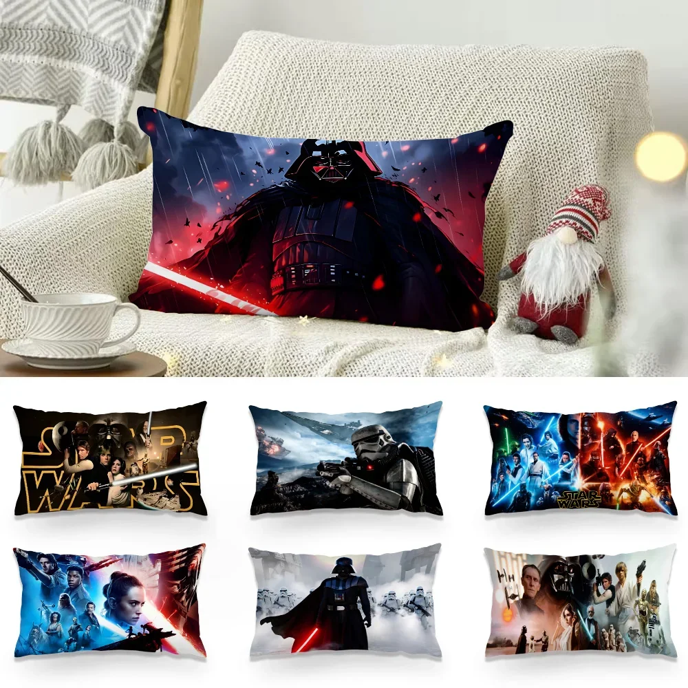 Pillow Covers Cartoon Sofa Decorative Home Double-sided Printing Short Plush Cartoon Star Mandalorians w-Wars Cushion Cover