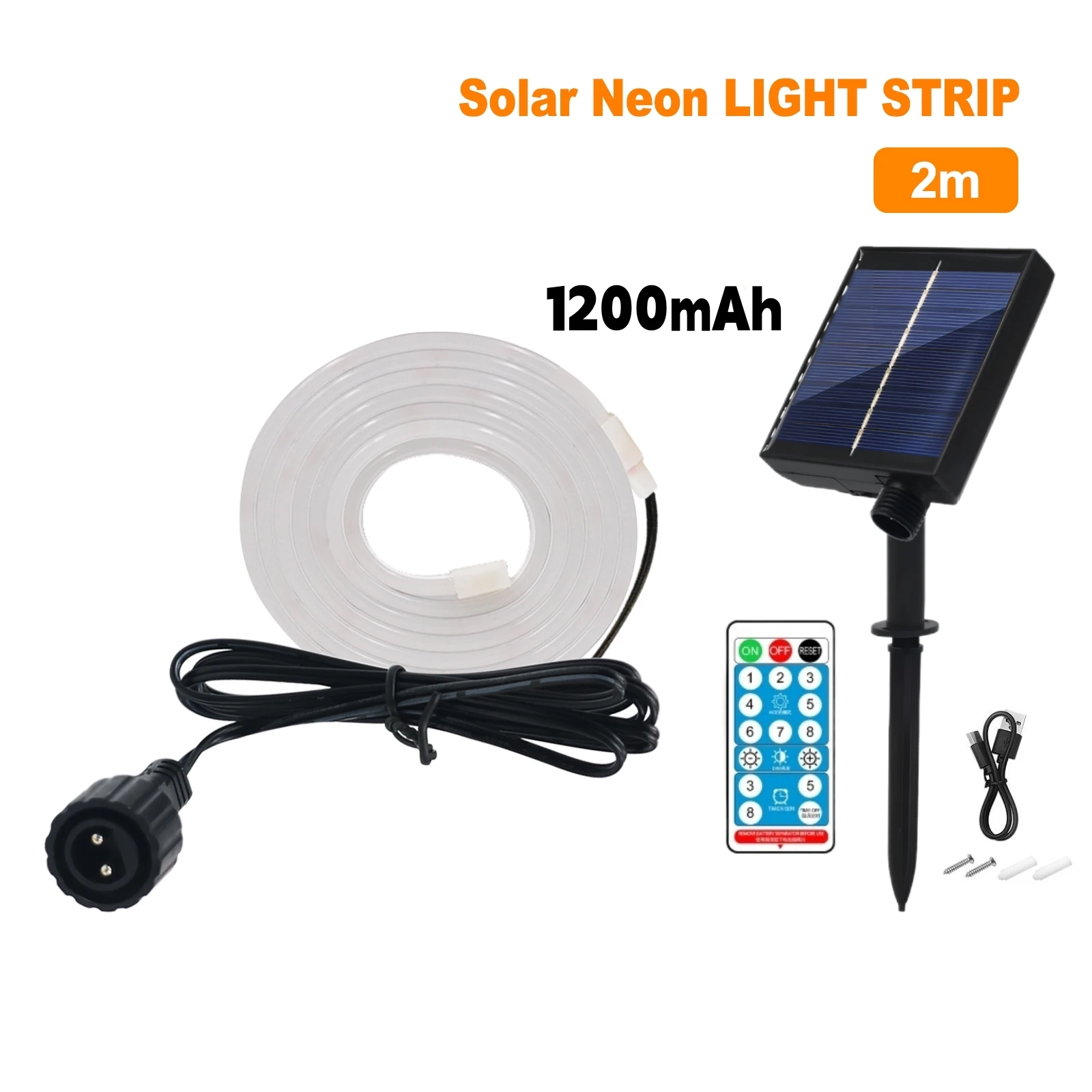 10M Solar Neon LED Strip Outdoor Pool IP67 Waterproof Flexible 2835 LED Tape Light Sign With Remote 24V 120LEDs/M Tube Diode image 3
