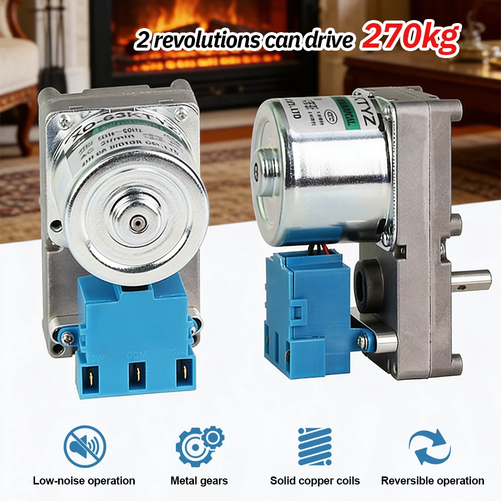63KTYZ AC Gear Motor Industrial Low Speed High Torque Reversible Single-Phase Synchronous Motor for Biomass Pellet Stove Feeder