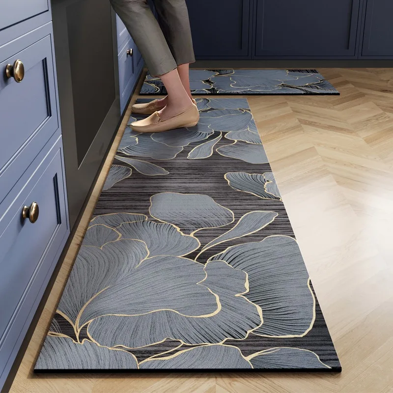 

Kitchen Floor Mat Waterproof Non-slip Pvc Carpet Leather Mats Oil-proof Non-slip Area Rug Home Decoration שטיח למטבח 주방 카펫