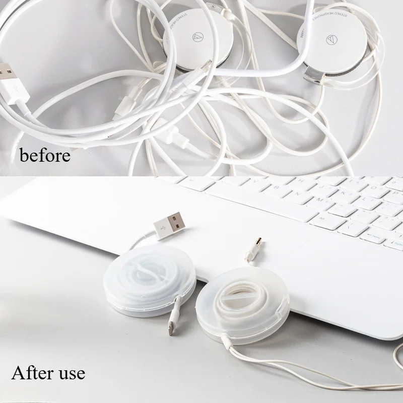 2PCS Cord Organizer, Cord Keeper, Cable Organizer USB Holder, Cable Management, Earbud and Charging Cable Winder and Organizer