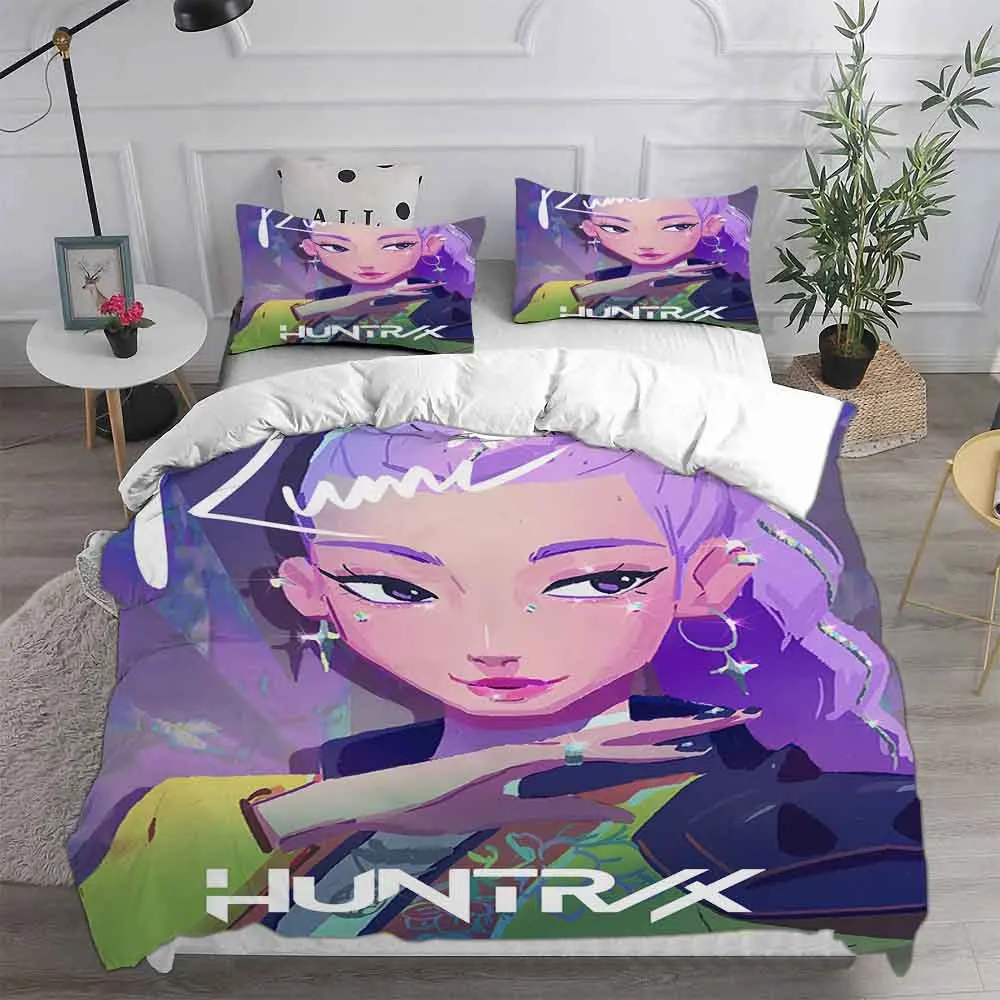 

K-POP Duvet Cover Set D-Demon H-Hunters 3D Printed Bedding Set Soft Single Double Queen Size Bed For Birthday Gift For Girls