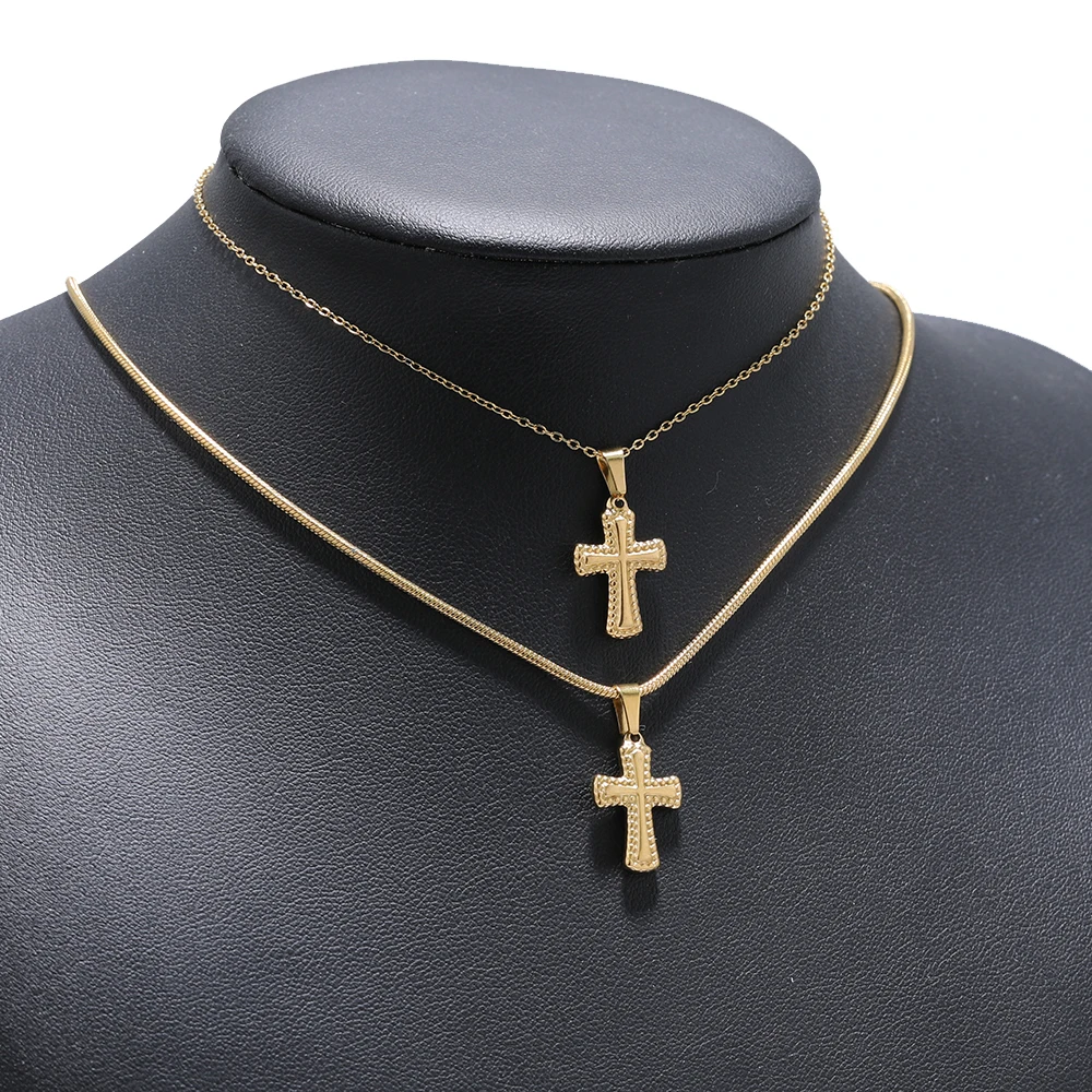 5 Stück Edelstahl-Guss-Kreuzanhänger für DIY Religiösen Schmuck, Vintage-Halsketten, Choker-Zubehör – Detail 5