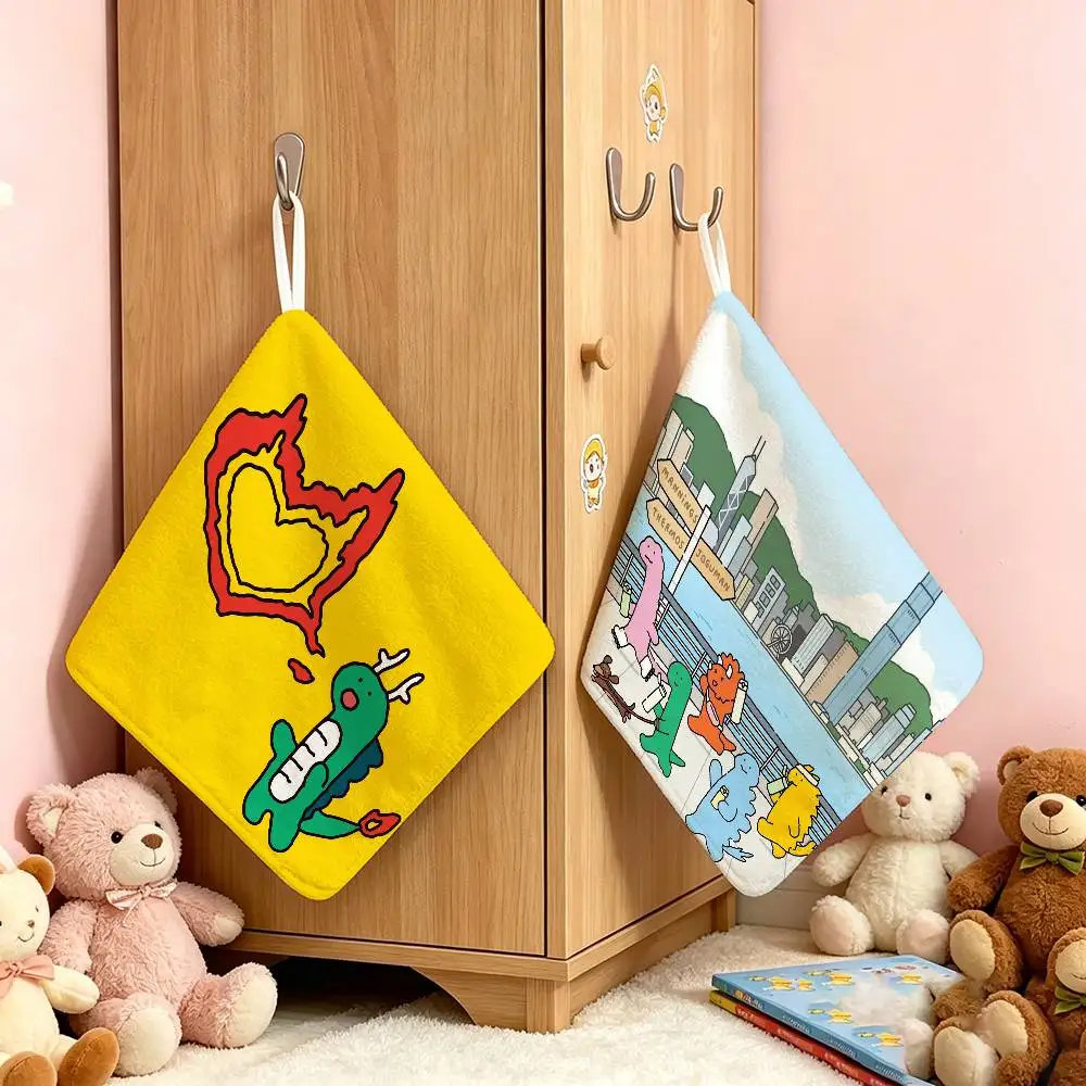Cartoon J-Joguman S-Studio   Household Hanging Towel Polyester Cotton Hand Wiping Towel Sturdy For Bathroom Bedroom