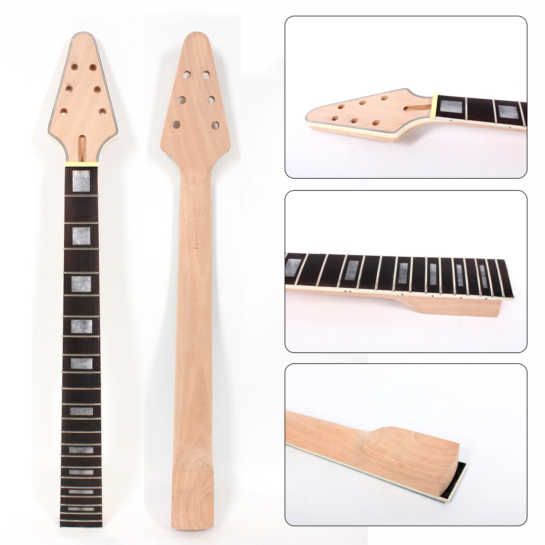 New Guitar Neck 22 fret 24.75inch /25.5inch rosewood Fretboard fine Inlay Bolt on guitar parts replacement #L3