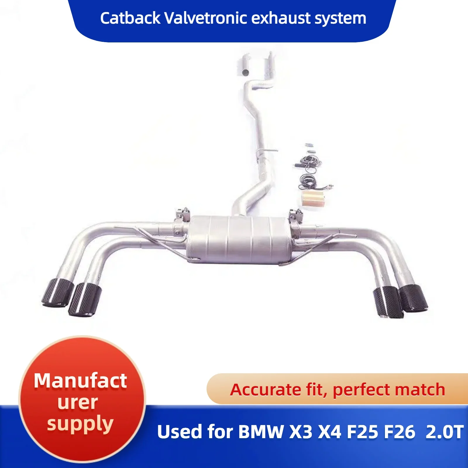 

For Suitable X3 X4 F25 F26 2.0T 304 Stainless Steel tronic Exhaust System From 2013 to 2018