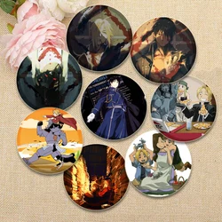 Anime Fullmetal Alchemist Button Pin Edward Elric Alphonse Elric Cartoon Brooch Badge Bag Decor for Fans Collection Friends Gift