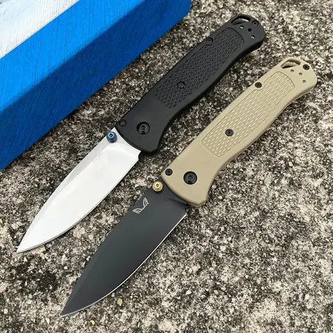 BM Bugout 535 Folding Knife Black/khaki Handle Knife EDC Self-defense Camping Hiking Cutting Tactical Manual Open Pocket Knife