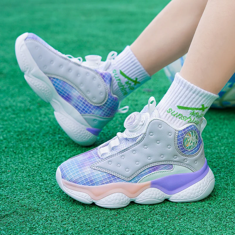 Super Cool Boys and Girls Basketball Shoes, Anti Slip Youth Brand Designer, Student Basketball Shoes, Anti Slip Basketball Boots