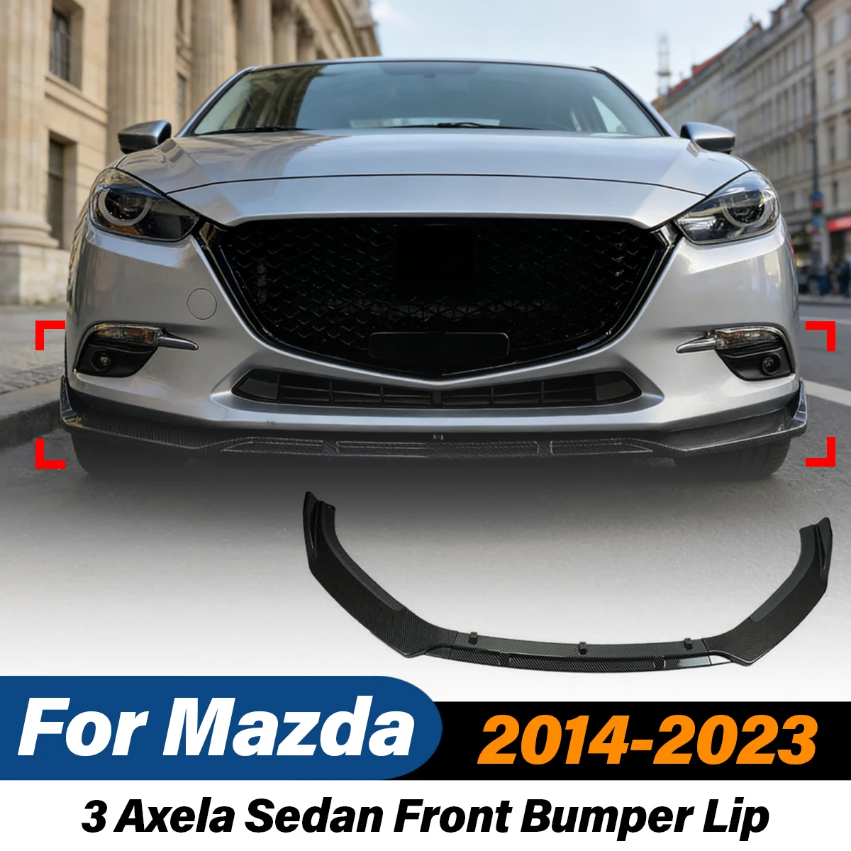 

Для Mazda 3 Axela Sedan 2014-2023: Комплект для модификации кузова — передний бампер, сплиттер, ABS-спойлер