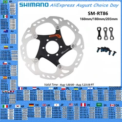 SHIMANO DEORE SM-RT86 Disc Brake Rotors 160mm 180mm 203mm MTB 6 Bolt Type Disc Brake Rotors Cycling Parts 1PCS