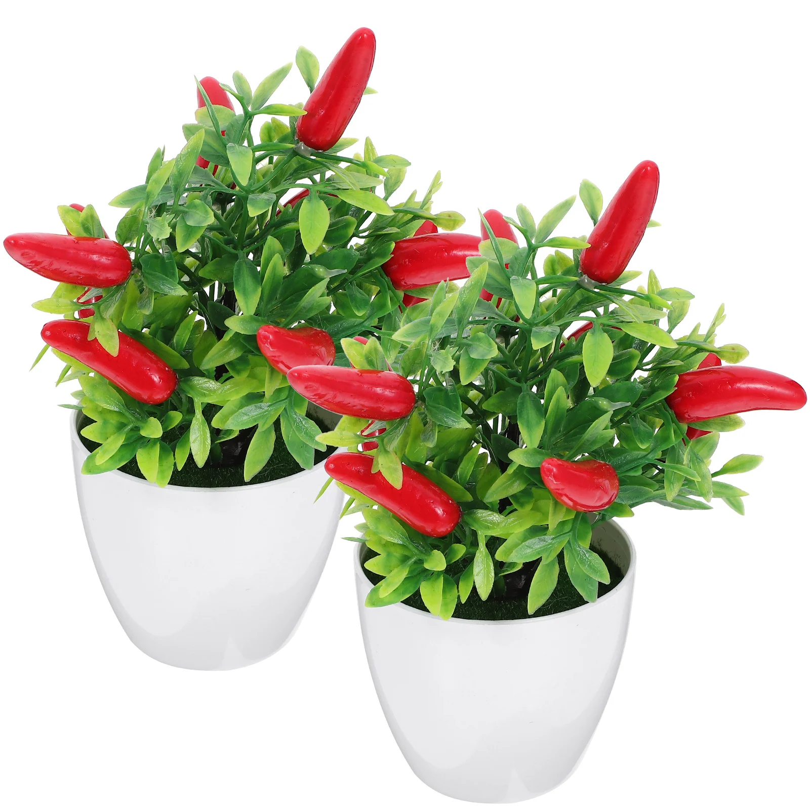 

2Pcs Artificial Pepper Tree Bonsai Small Potted Fake Pepper Tree Decoration for Home Kitchen Office Realistic Plastic Bonsai