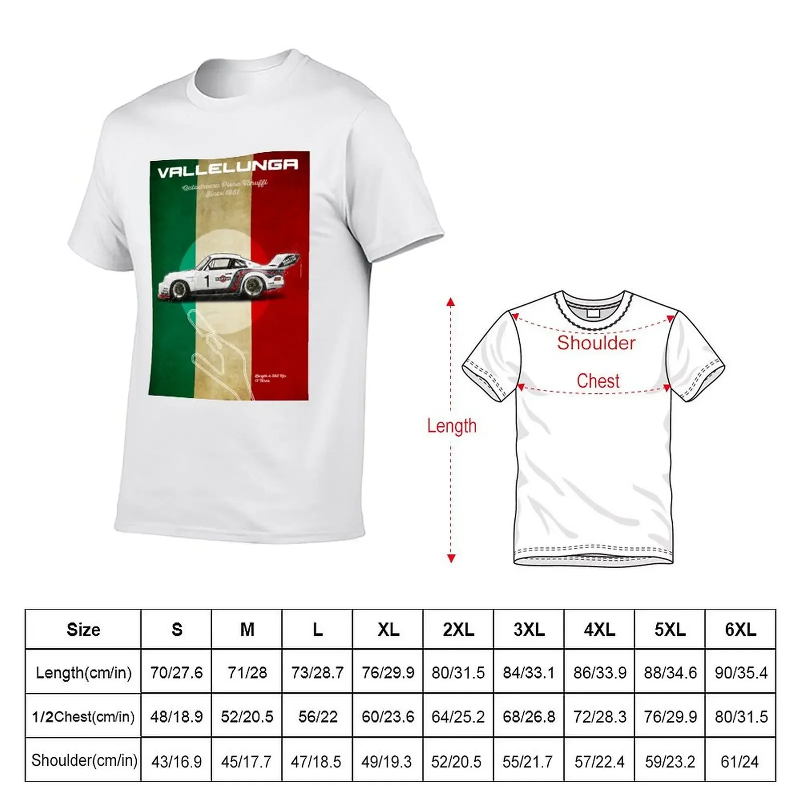 Vallelunga Racetrack Vintage T-shirt cute tops anime clothes graphics Men's clothing