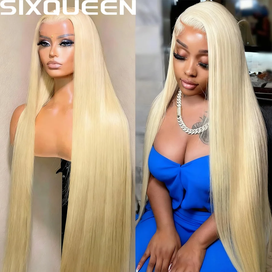 

Светлый парик из натуральных волос 613, 100% прямые волосы, парик с HD-кружевной передней частью 13x6, предварительно сформированный, из бразильских волос, для женщин, плотность 250%, 30-38 дюймов