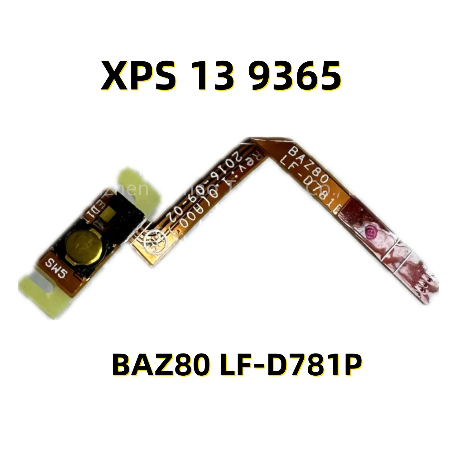 Botão do poder do portátil para dell xps 13 9365 p71g, com baz80 lf-d781p do cabo, testado inteiramente