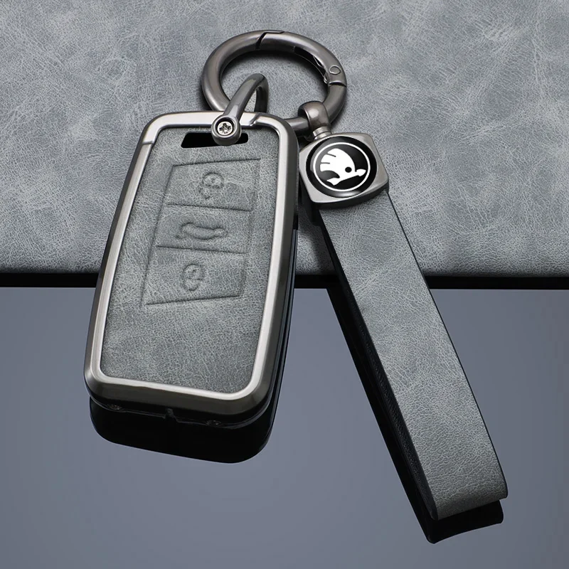 

Новый чехол-держатель для автомобильного ключа с дистанционным управлением из сплава для Skoda Superb A7 Kodiaq, автомобильный брелок для ключей без ключа, автоаксессуар