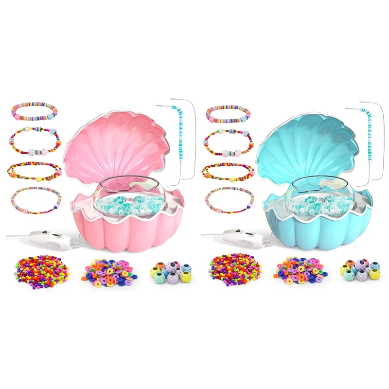 

Машина для натягивания бисера, вращающаяся машина для изготовления браслетов, подарок для девочек, глиняные электрические браслеты с иглами и нитками