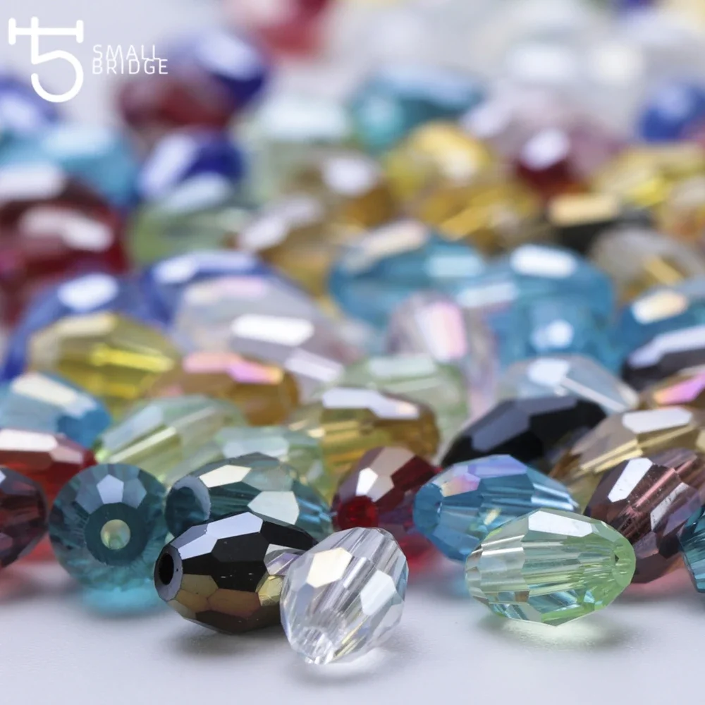 4*6mm Czech Faceted Mixed Glass Rice Beads for Making Jewelry Necklace Women Diy Perles Oval Shape Crystal Beads Wholesale Y102