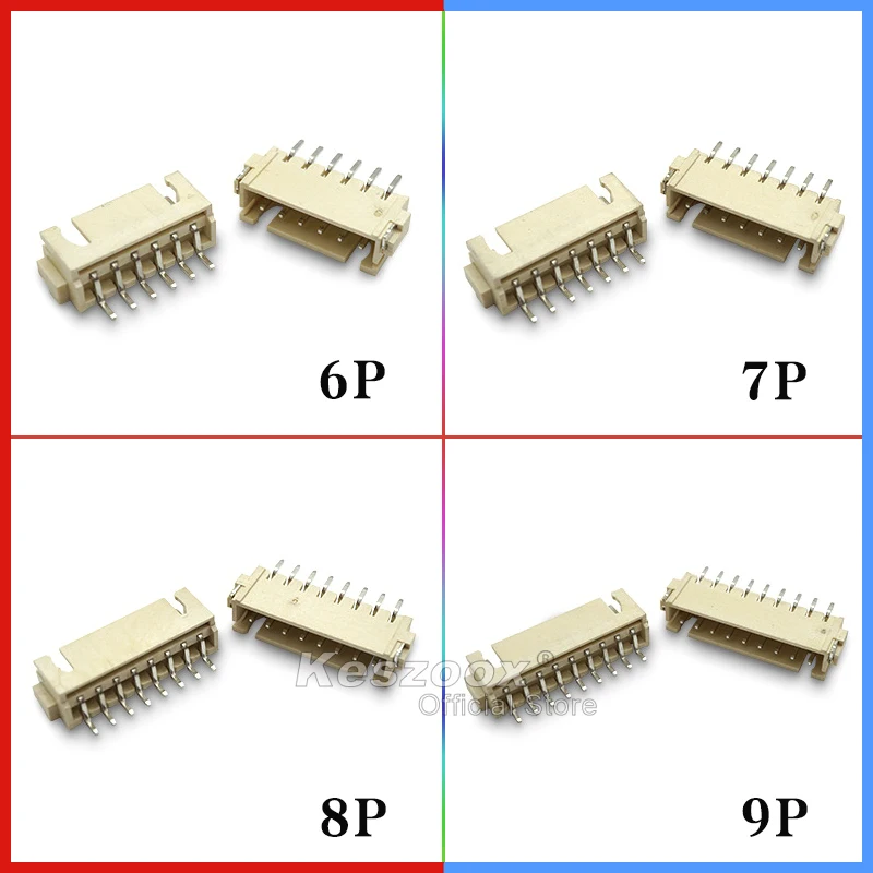 yoeruyo JST 2.5mm XH2.54 Connector SMT Horizontal Socket Plug Header 2/3/4/5/6/7/8/9/10/11/12Pin