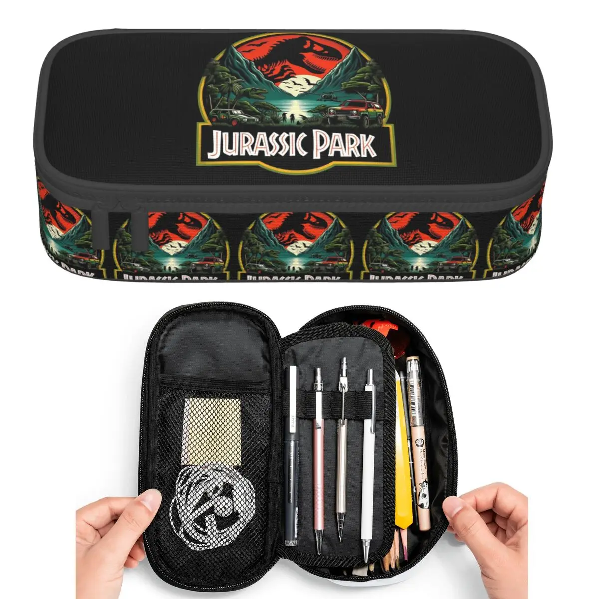 

Jurassic World Logo Dinosaur Movie Pencil Cases for Students Pen Box Pencil Bag Large Storage Pencil Pouch Pen Holder