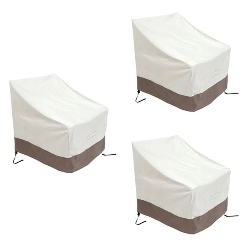 AT13 3 Pack Patio Adirondack Chair Cover 31X33x36 Inch Heavy Duty Outdoor Patio Chair Cover 420D, Waterproof Outdoor Lawn