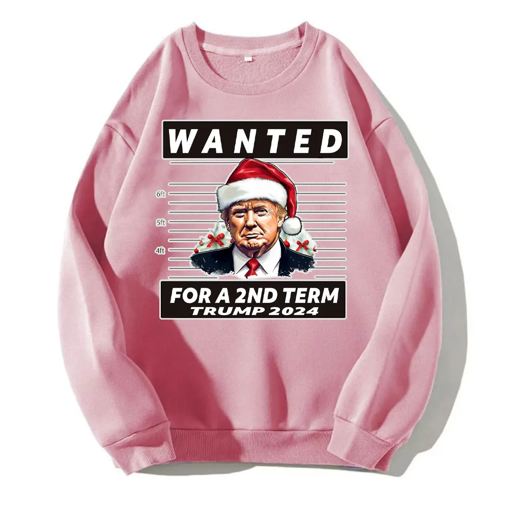 Wanted Trump Christmas Sweatshirts Women Y2k Clothes Funny Kawaii Clothes Autumn Tops Make America Great Again Hoodie Women