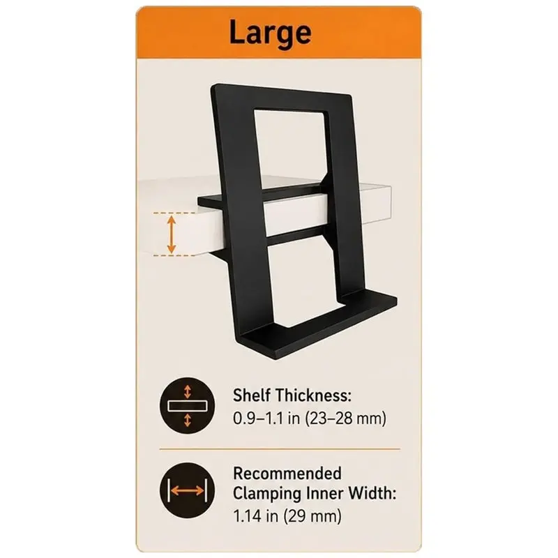 ABUO-2Pcs Plastics Floating Bookshelf Holder For Stylish Home Library And Workplace Organization(Large)