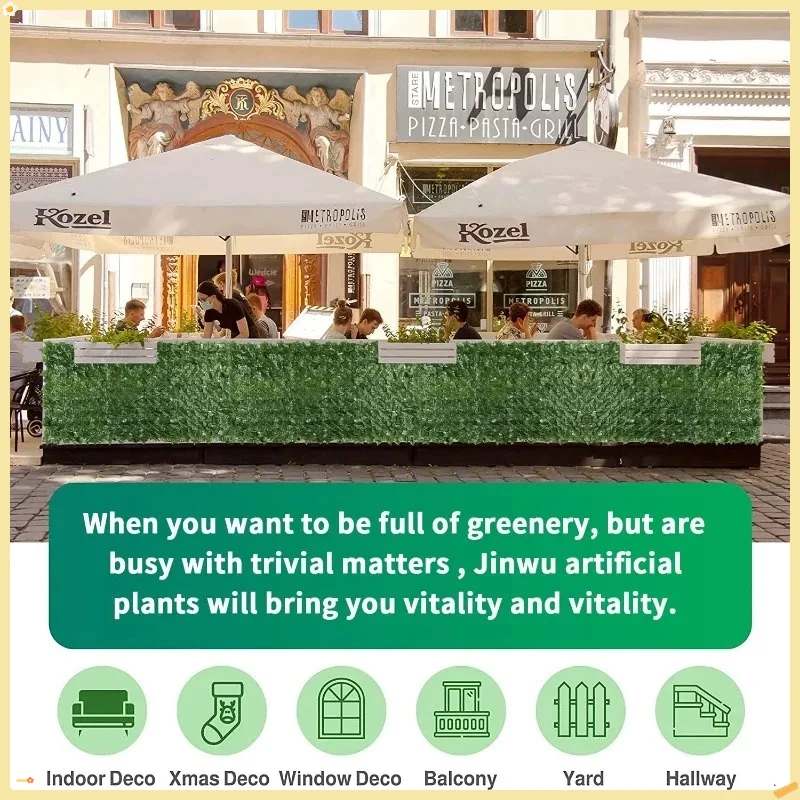 سياج الخصوصية اللبلاب الاصطناعي 39.4 × 354.3 بوصة، تحوط قابل للتوسيع مع روابط بسحاب للحديقة والزفاف