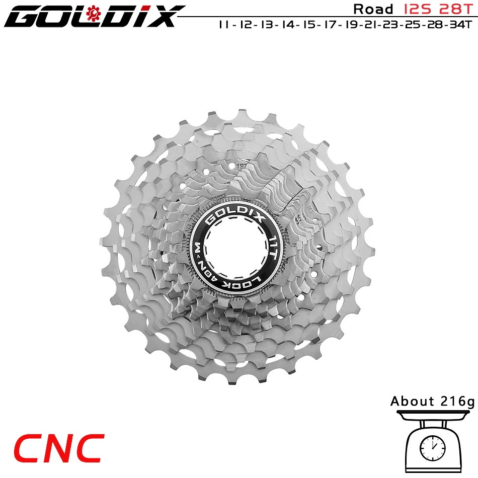 GOLDIX Ultralight Road Cassette 11S/12Speed Bicycle Freewheel 28T