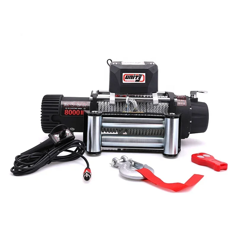 TOP SALE 4WD 12V/24V Fast Speed Electric Winch 8000LB Steel Rope