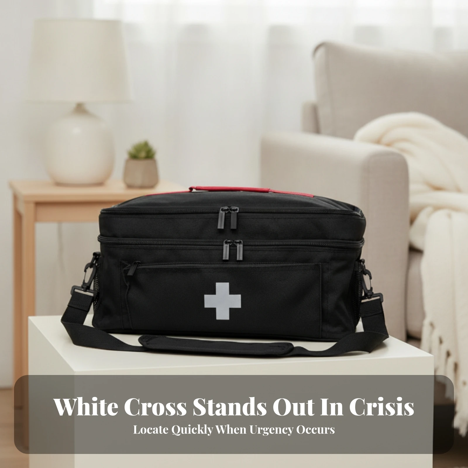 First Aid Bag with Shoulder Strap Large Medical Bag with Shoulder Strap Emergency Medical Pouch Multiple Pockets Water-Resistant