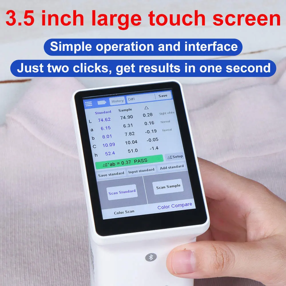 Handheld LS175 45°/0° Illumination geometry colorimeter with large 20mm measuring aperture 3.5-inch Touch Screen Color Checker
